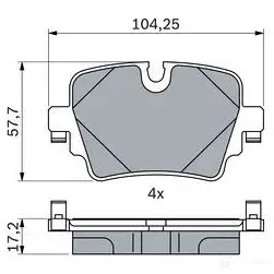 Тормозные колодки, комплект BOSCH 1437243537 0986424623 0 04HC