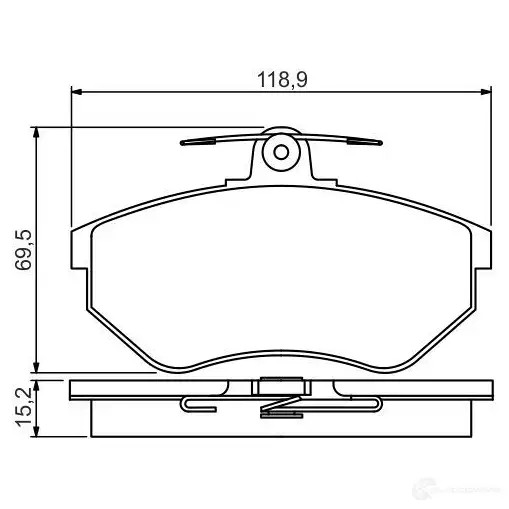 Тормозные колодки, комплект BOSCH 0986495246 BP1545 342761 21945