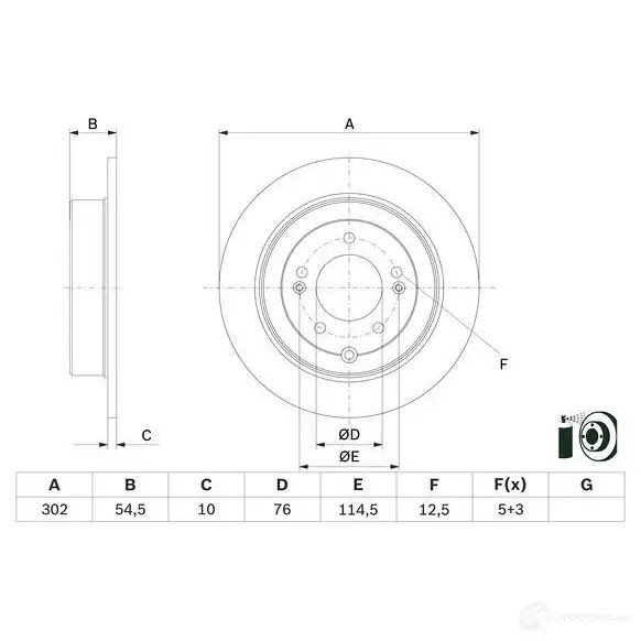 Тормозной диск BOSCH 1424862721 BD264 6 YHFQZ 0986479e45