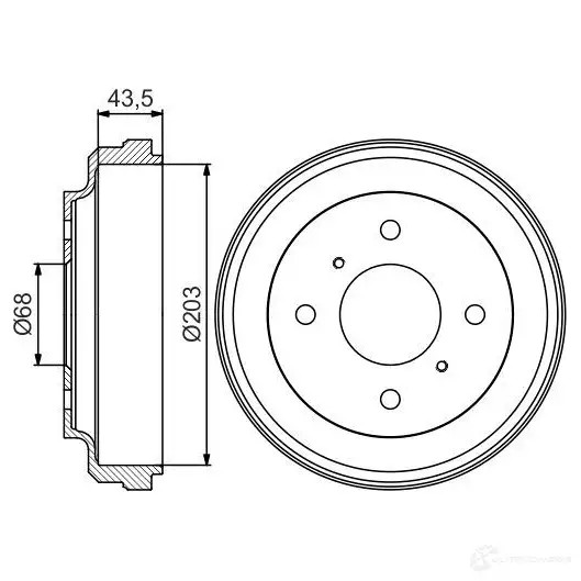 Тормозной барабан BOSCH 338594 GZ0ZW 0986477198 DB2 69