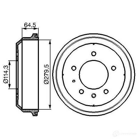 Тормозной барабан BOSCH DB 168 NWB03IF 0986477093 338500