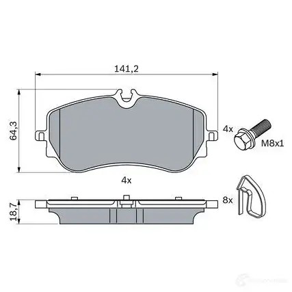 Тормозные колодки, комплект BOSCH 2 JKYVYJ 0986424875 1437243555