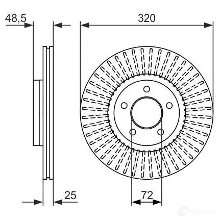 Тормозной диск BOSCH 0986479794 T7J7YOK B D1624 339996
