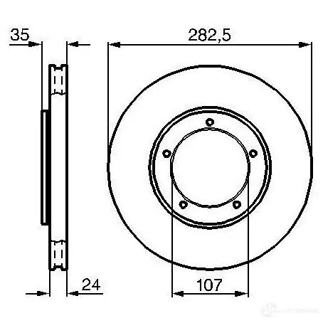 Тормозной диск BOSCH B D252 338845 NY8SVN 0986478309