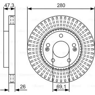 Тормозной диск Bosch E11 90R-02C01123/27466 BD2273 340581 0 986 479 U10