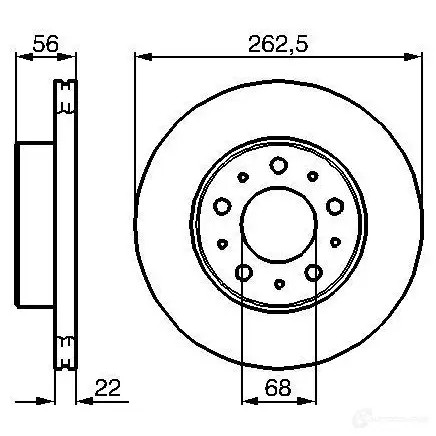 Тормозной диск BOSCH BD2 28 0986478283 338828 U9XBMQ