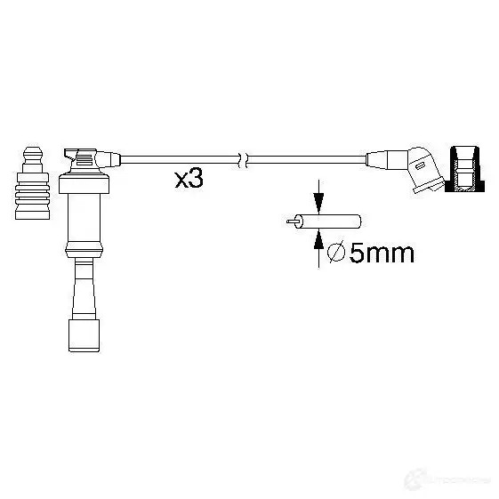 Высоковольтные провода зажигания, комплект BOSCH 0ZH13Y B 207 335859 0986357207