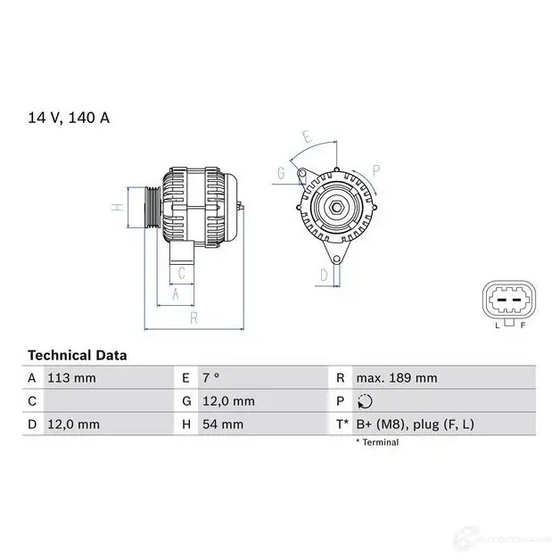 Генератор BOSCH 1437240515 FS 45IJ 0986083820