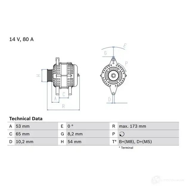 Генератор BOSCH D54YVK 41 38 0986041381 332631