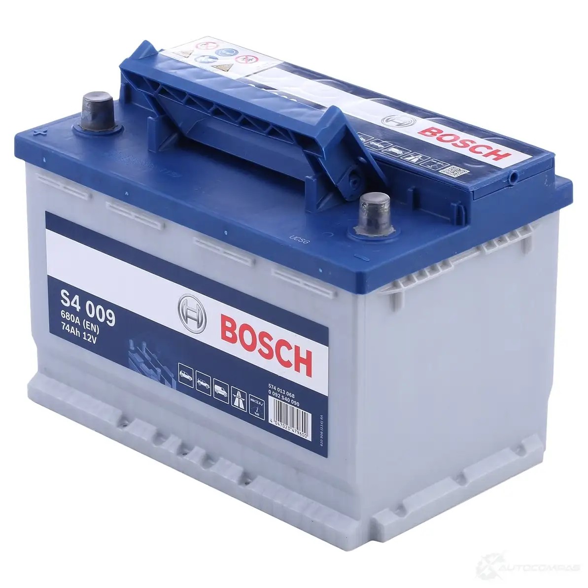 Аккумулятор 74 ач прямая 680 а 12 в Кальциевый [CA/CA] silver 278x175x190 BOSCH 304123 0092S40090 574 013 068 12V 74AH 680A