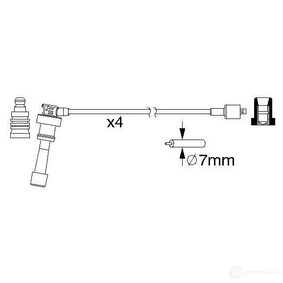Высоковольтные провода зажигания, комплект BOSCH B 159 1UVC6YT 0986357159 335814