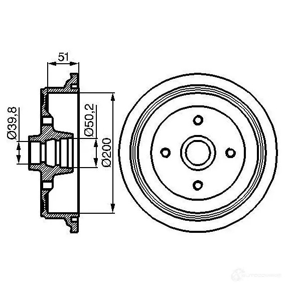 Тормозной барабан BOSCH UWGTW 0986477016 DB0 96 338454