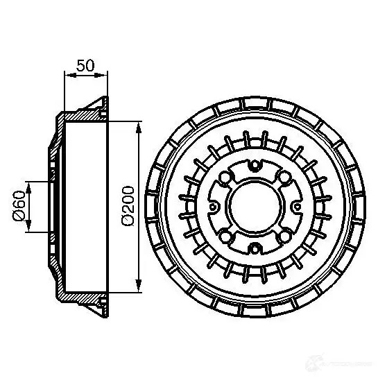 Тормозной барабан BOSCH 0986477146 DB2 17 S49TW8 338542