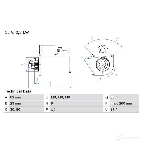 Стартер BOSCH F8ALDZ 170 2 331289 0986017020