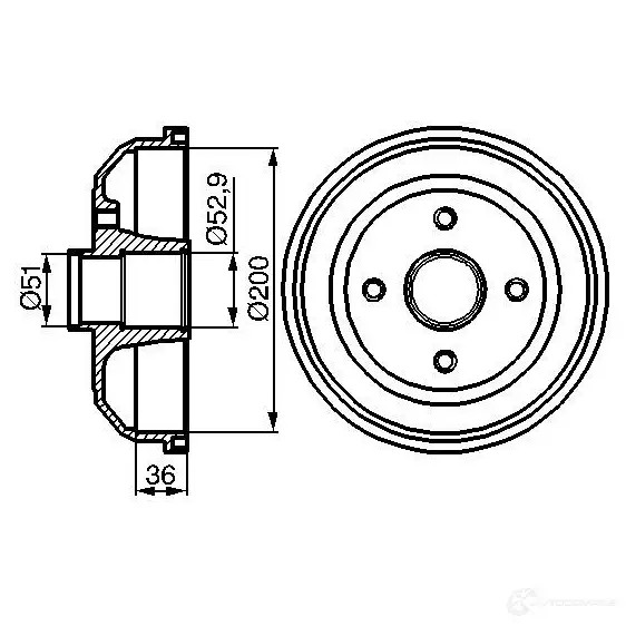 Тормозной барабан BOSCH BX6IHMQ DB20 5 0986477134 338533