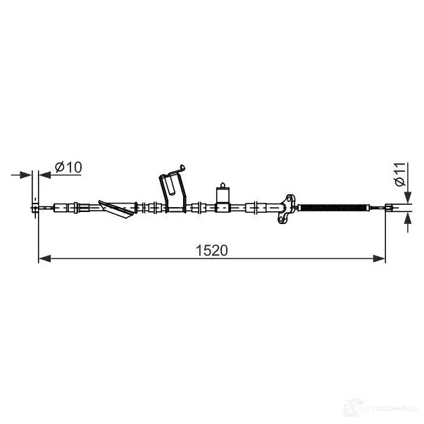 Трос ручника, стояночного тормоза BOSCH GWM1 KKR 1437241276 1987482916