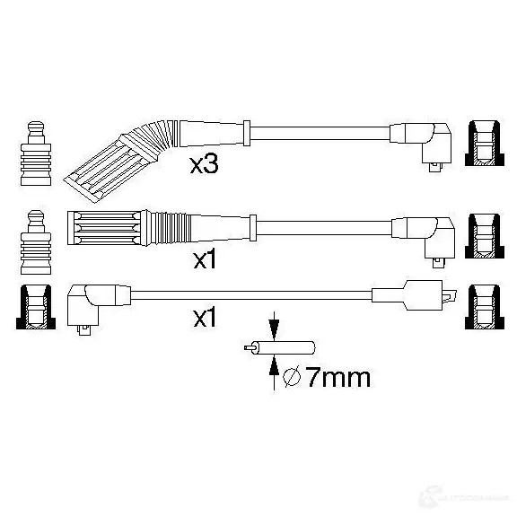 Высоковольтные провода зажигания, комплект BOSCH 335756 0986357075 Y8PTD B 075