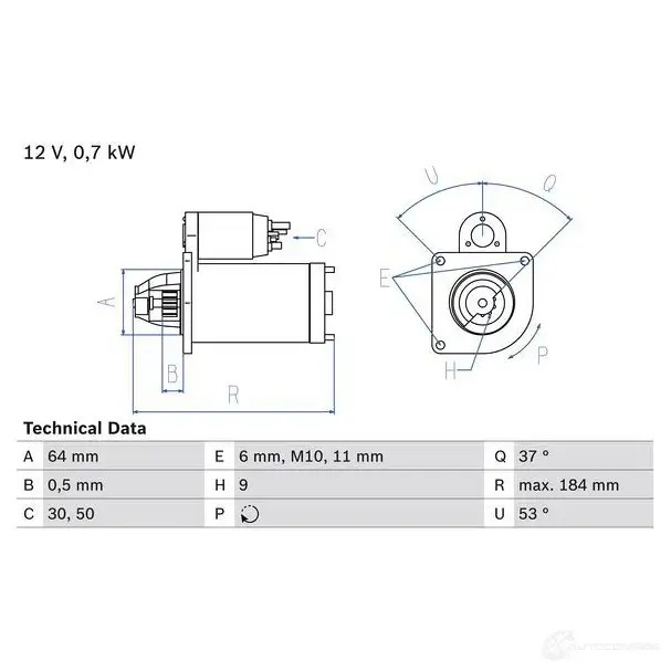 Стартер BOSCH 331354 XV7HO 0986017840 17 84
