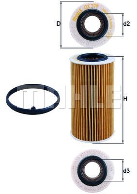 Масляный фильтр Knecht/Mahle OX 379D (VW BEETLE (9C1, 1C1) +351)