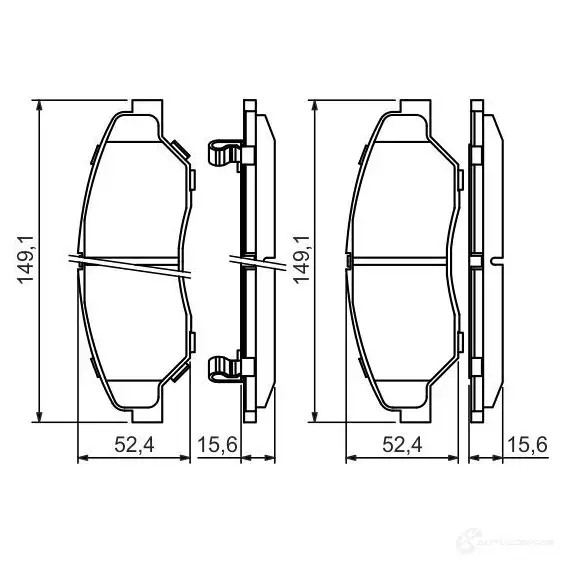 Тормозные колодки, комплект BOSCH 0986424696 336379 7641D774 23442