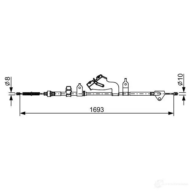 Трос ручника, стояночного тормоза BOSCH 1987482657 BC2 657 JT3DH 355649