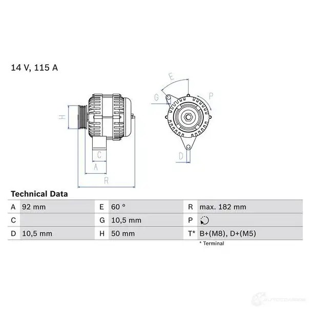 Генератор BOSCH 37 99 1SPELCO 332364 0986037990