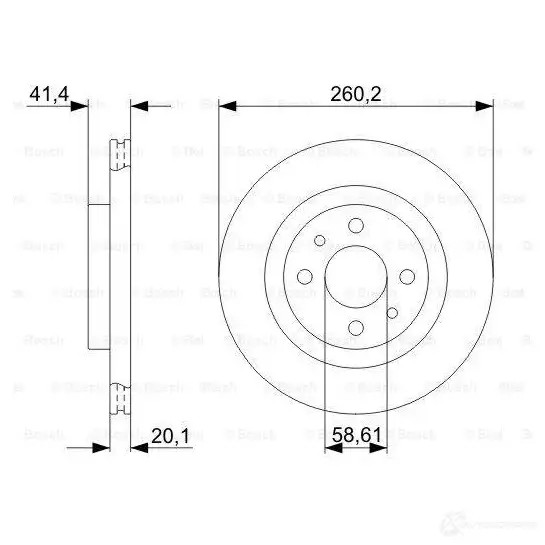 Тормозной диск BOSCH 339597 E1 90 R - 02C0074/0286 BD1194 0986479346