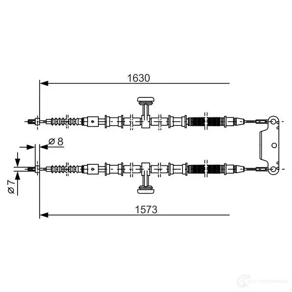 Трос ручника, стояночного тормоза BOSCH 1987477763 F3DRW0 BC6 17 353869