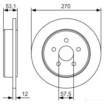 Тормозной диск BOSCH 0986479b08 340233 E1 90 R - 02C0357/0207 BD 2009