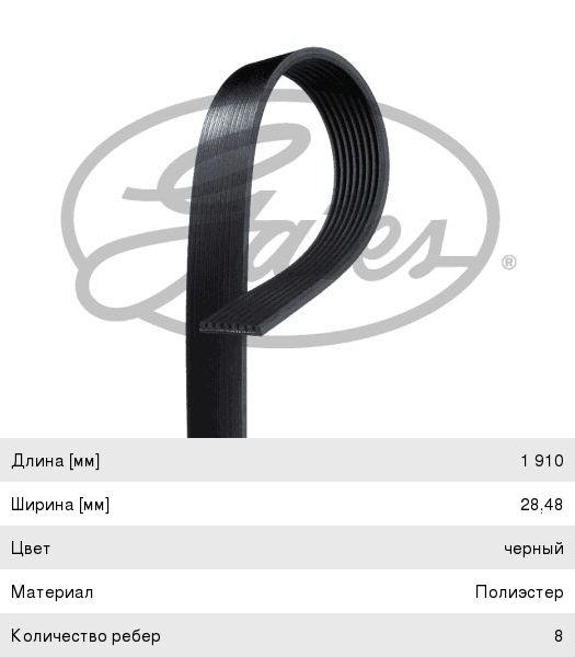 Ремень приводной поликлиновой 8PK1910 GATES