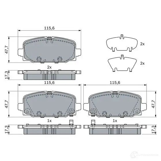 Тормозные колодки, комплект BOSCH 0986424963 X8X H0 1437921842