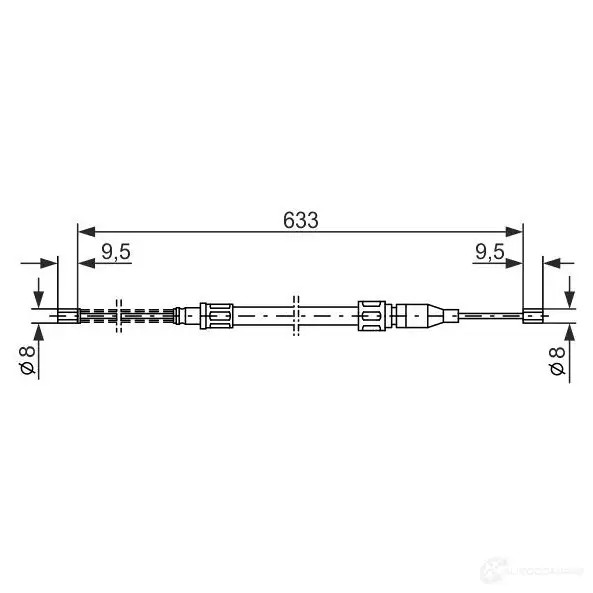 Трос ручника, стояночного тормоза BOSCH WFC55F 1987477043 353330 BC03 7