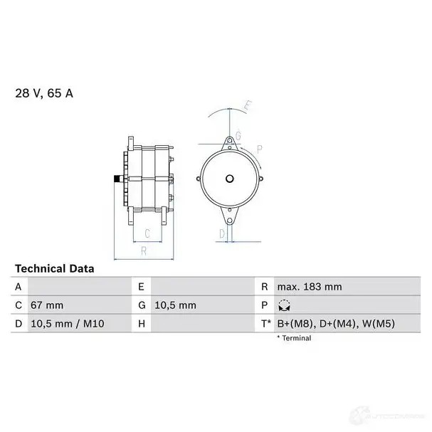 Генератор BOSCH M3TSM 332480 0986039490 394 9