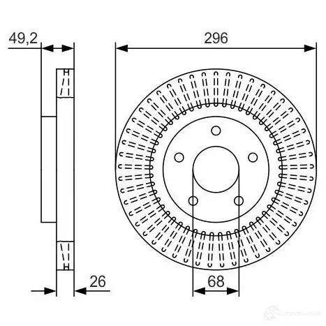 Тормозной диск BOSCH BD2394 E11 90R-02C01123/26785 340571 0986479t99