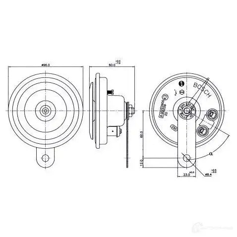 Пневматический звуковой сигнал BOSCH GZD7C NG 334756 0986320158 3165144048718