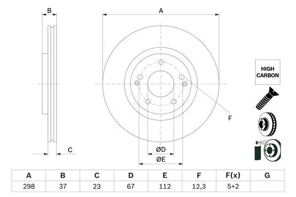 Тормозной диск BOSCH 0 986 479 H05 1440044702 K7SJ 0
