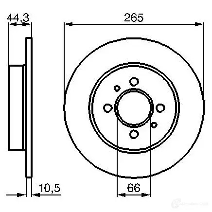 Тормозной диск BOSCH BD530 E1 90 R -02C0371/0132 0986478611 339056