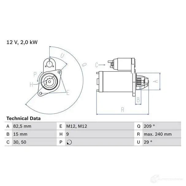 Стартер BOSCH 0986021610 331628 21 61 Z0ZGJZ