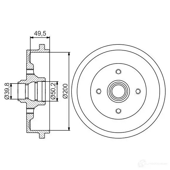 Тормозной барабан BOSCH DB3 37 PYV2GB 0986477267 338656
