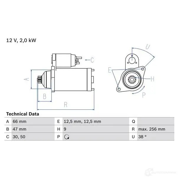 Стартер BOSCH 0986018930 189 3 331456 W4XQY46