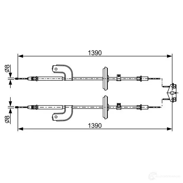 Трос ручника, стояночного тормоза BOSCH B C2459 1987482459 355495 IT7A7
