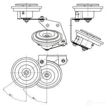 Пневматический звуковой сигнал BOSCH 0320043900 323345 3165141686425 7Y XATDC