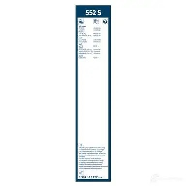 Щетка стеклоочистителя BOSCH 552 S 3397118427 361137 YQ28XR