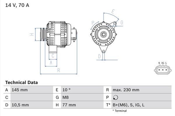 Генератор Bosch U5ZAJ9 49 51 333192 0 986 049 510