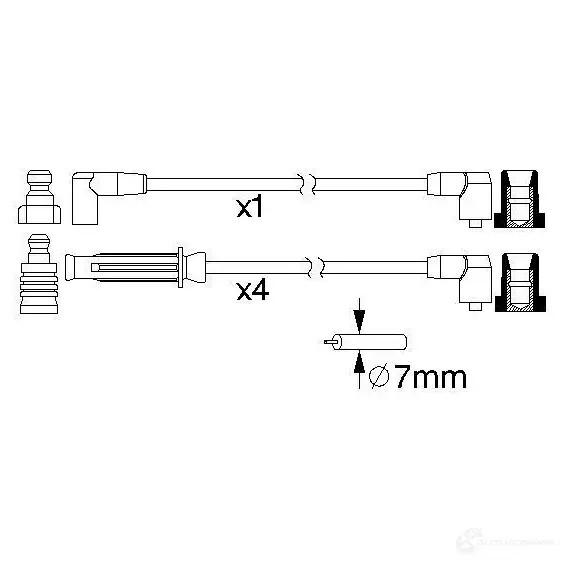 Высоковольтные провода зажигания, комплект BOSCH KY1ZT7 335869 B 217 0986357217