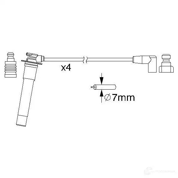 Высоковольтные провода зажигания, комплект BOSCH 0986357160 B 160 E2WCD 335815