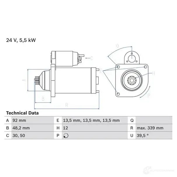 Стартер BOSCH 25 06 331848 LC1E51 0986025060