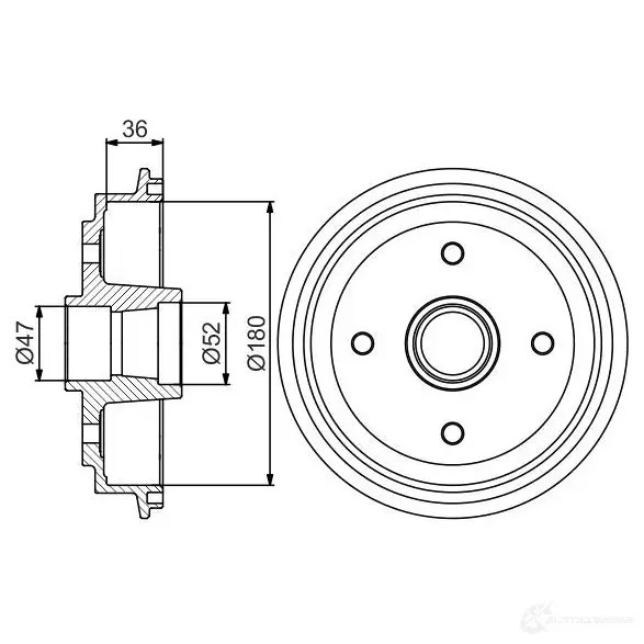 Тормозной барабан BOSCH DB2 58 FCXGZ6 0986477187 338583
