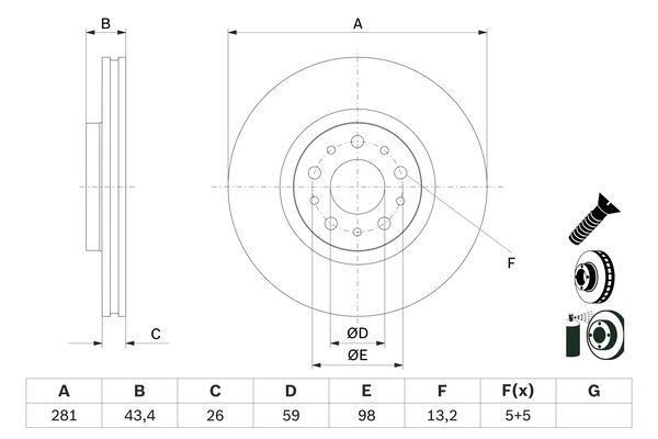 Тормозной диск BOSCH 0 986 479 G82 4JN JC 1440044683