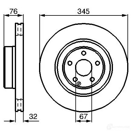 Тормозной диск BOSCH BD862 339264 0986478964 E1 90 R - 02C0348/0368